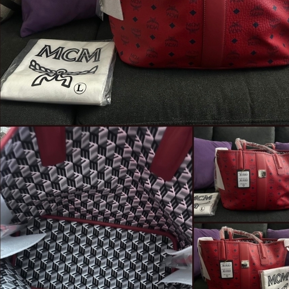 MCM Scarlet Red Tote Bag